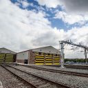 Empty tracks outside Allerton Depot in Liverpool