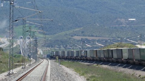 Viia train crossing tunnel of Le Perthus