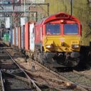 Intermodal train on Manchster's Castlefield Corridor