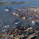 Aerial view of the Port of Felixstowe. Photo credit: John Fielding