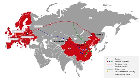 Railway connections China - Europe