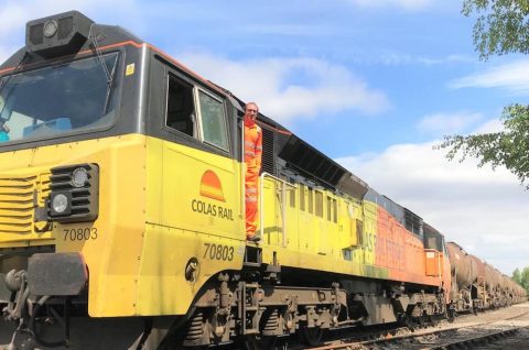 A tanker train heads for Spalding