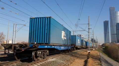 Container train in Russia, source: Russian Railways (RZD)