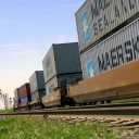 Double stack intermodal train in America