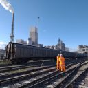 General view of the Tarmac cement works at Dunbar in Scotland