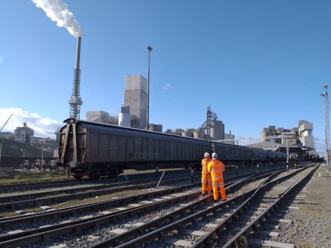 General view of the Tarmac cement works at Dunbar in Scotland