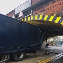 A truck wedged under Harlaxton Road bridge in Gratham