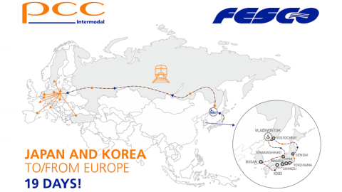 Japan_South Korea - Europe multimodal route, source: PCC Intermodal