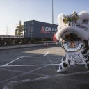 Chinese rail freight train to Europe. Licensed to London News Pictures. 18/01/2017. London, UK. Photo credit: Peter Macdiarmid/LNP