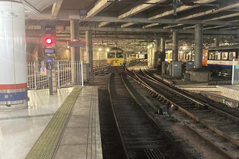 Overnight engineering train off the end of the platforms at London Liverpool Street