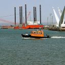 Pilot boat in harbour at Lowestoft