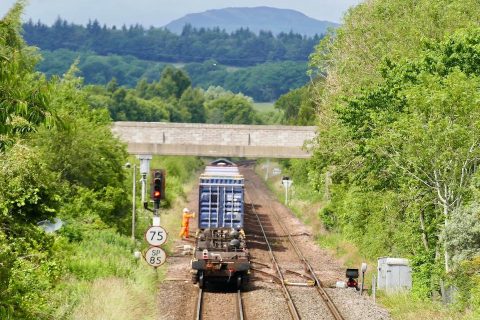 Army train stuck under bridge in Scottish Highlands