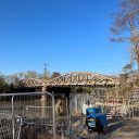 Gneeral view of Nuneham Viaduct over the Tahmes at Oxford, with engineering works in progress