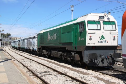 ADIF locomotive at Tarragona station