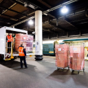 Night parcels operations at Euston station