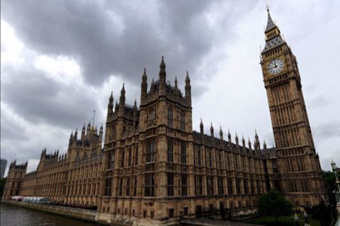 Cloudy skies over Palace of Westminster