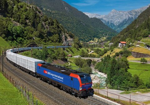 Freight train in Switzerland. Photo: Siemens