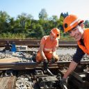 Construction work on Swiss railway. Photo: SBB