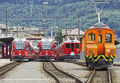 Freight trains on north-south corridor Europe