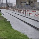 Flooded tracks in Port of Rotterdam